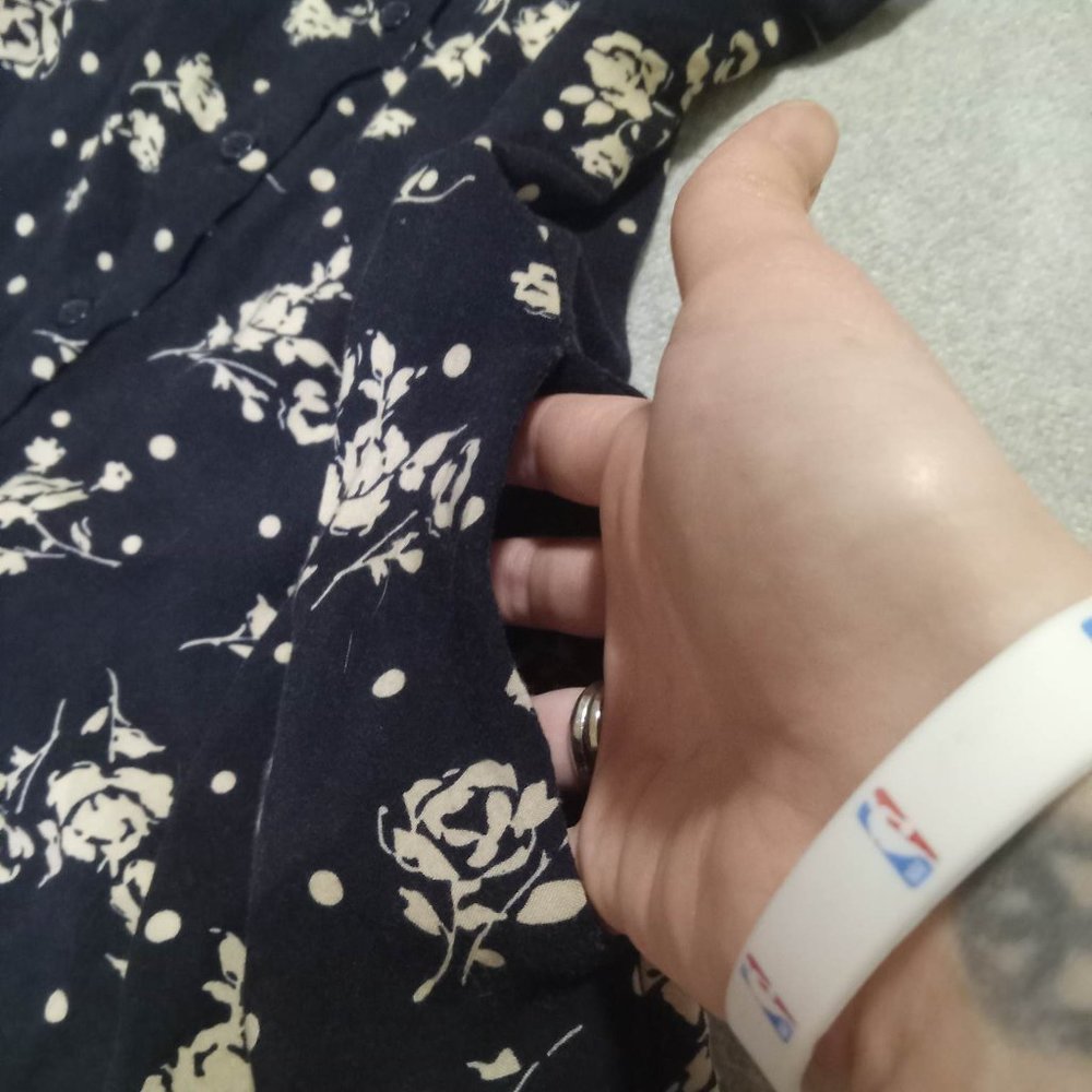 Floral Button Down Mini Dress - Picture 6 of 7